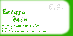 balazs hain business card